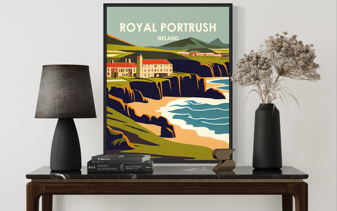 Royal Portrush Ireland Cliffs Coast Golf Links Town Travel Poster - Image 2