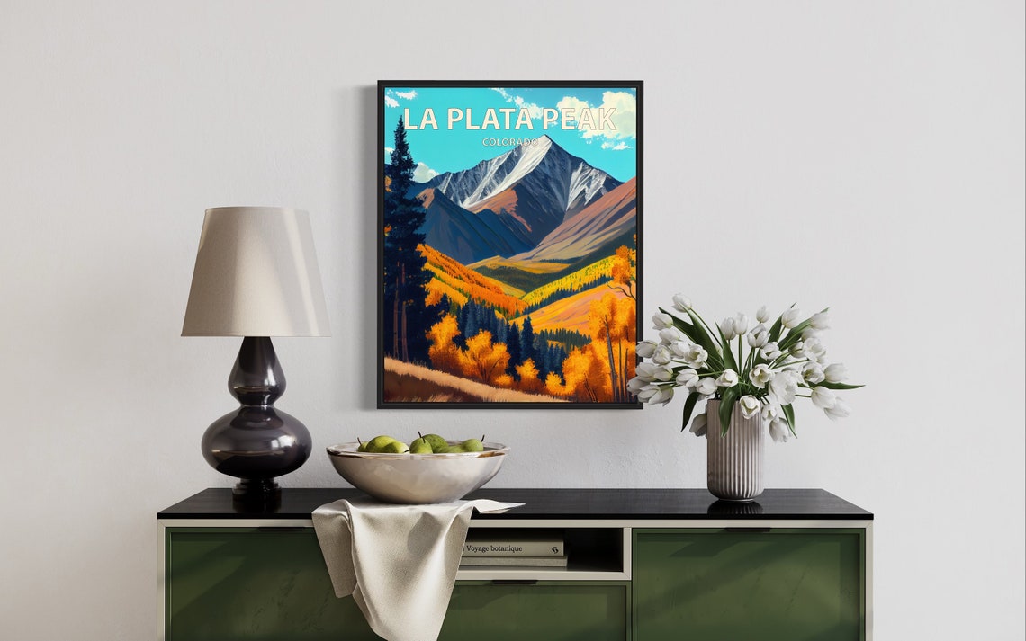 La Plata Peak Colorado Autumn Aspens Golden Mountain Vista Poster - Image 3