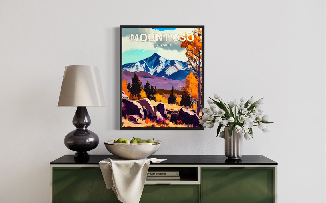 Mount Oso Colorado Snowy Peak Boulder Field Autumn Aspens Poster - Image 3