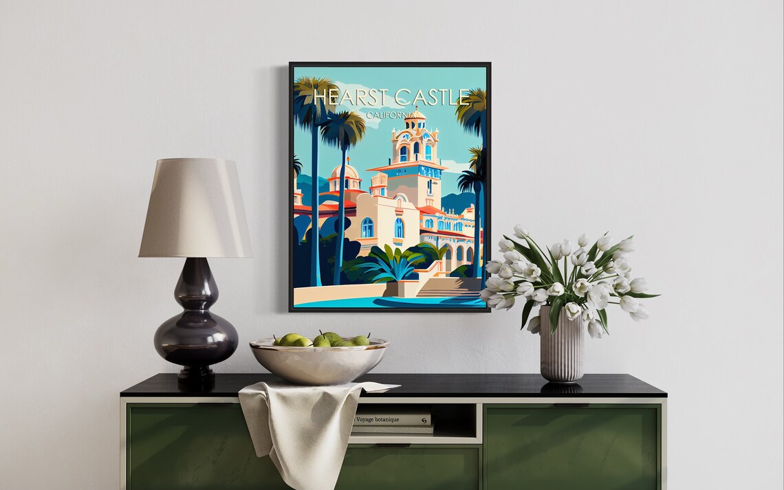 Hearst Castle California Mediterranean Estate Palms Travel Poster - Image 3