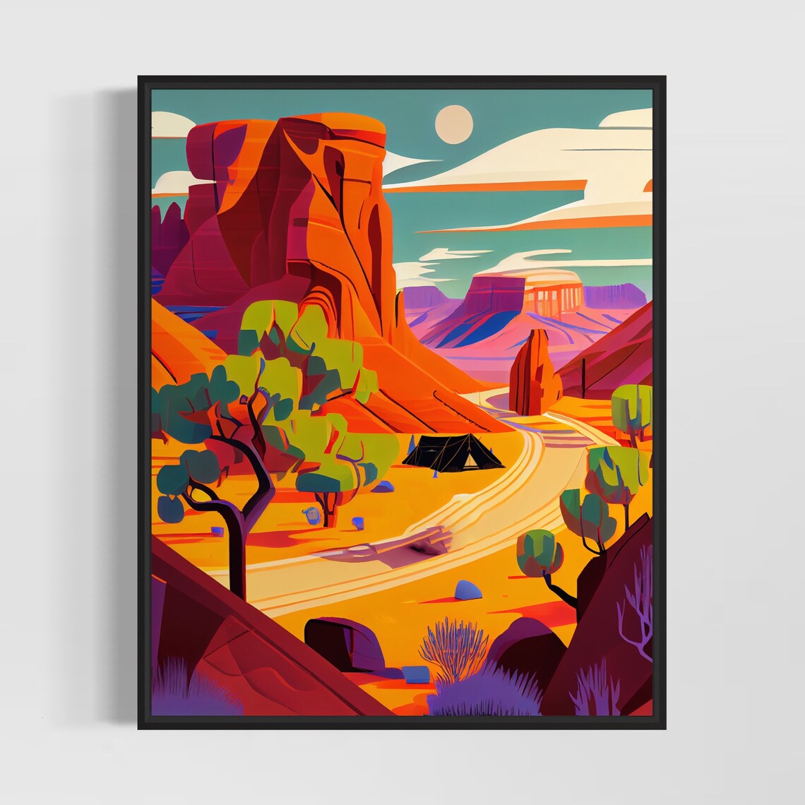 Capitol Reef Red Rock Desert Canyon Landscape Vintage Travel Poster