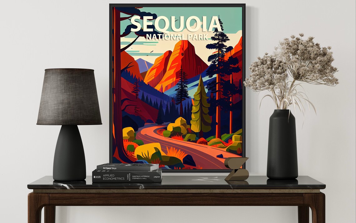 Sequoia National Park Redwood Forest Road Scenic Travel Poster - Image 3