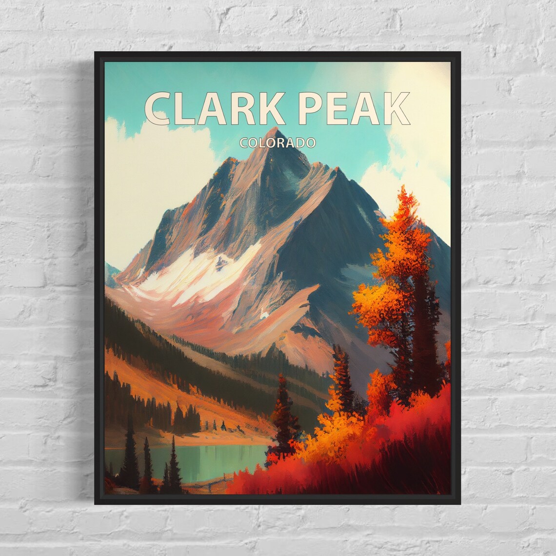 Clark Peak Colorado Pyramid Summit Turquoise Lake Autumn Poster