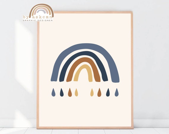 Nursery Wall Art Neutral Rainbow Art Baby Room Poster Rainbow Wall Decor Print Boho Wall Art Quote Poster Living Room Art