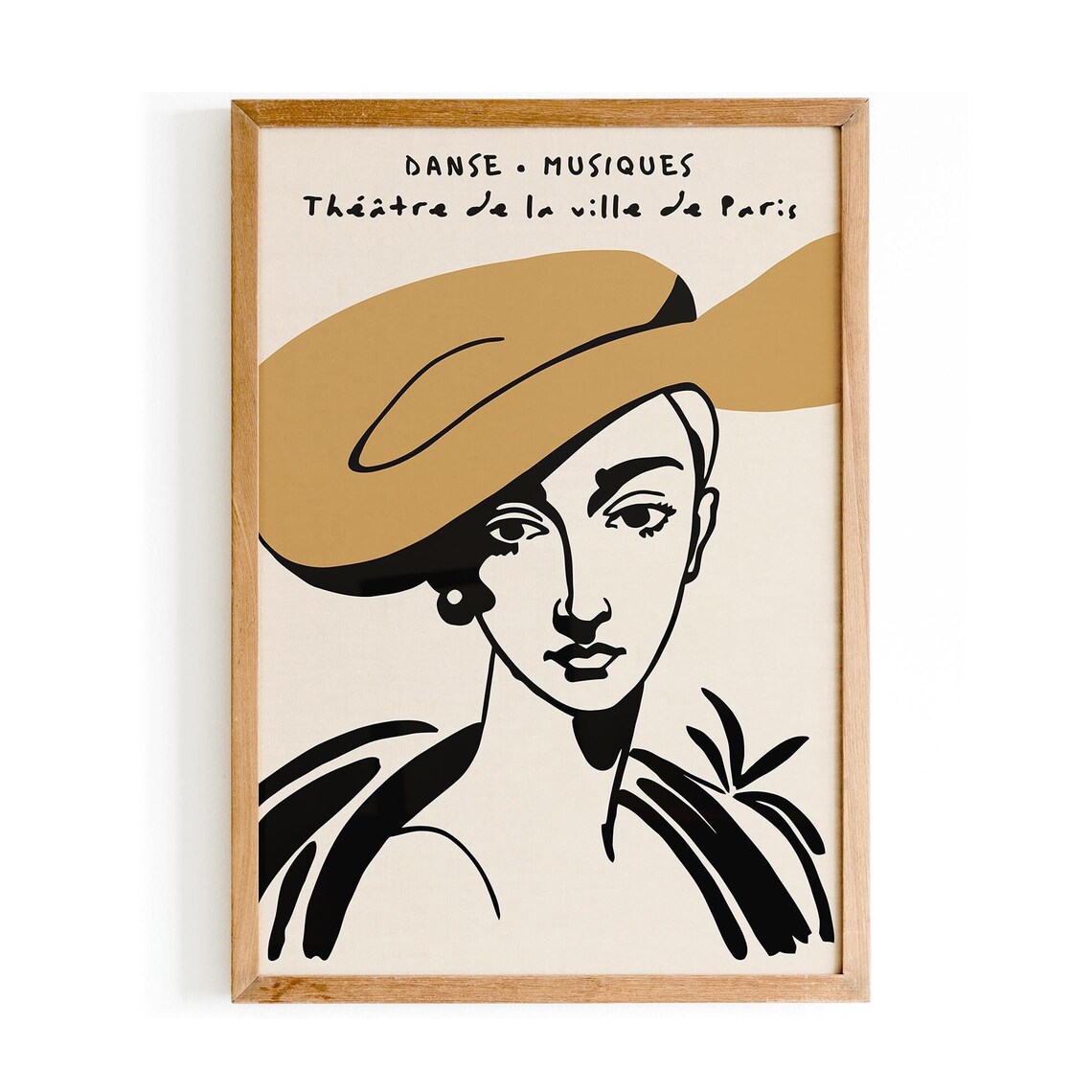 Elegant Parisian Theater Poster Vintage French Art Abstract Woman Illustration Thtre De La Ville De Paris Retro Wall Decor For Home