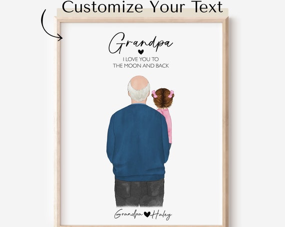 Custom Gift For Grandfather From Grandkids Personalized Grandpa Gift Birthday Gift From Granddaughter Grandkids Print Custom Family Decor
