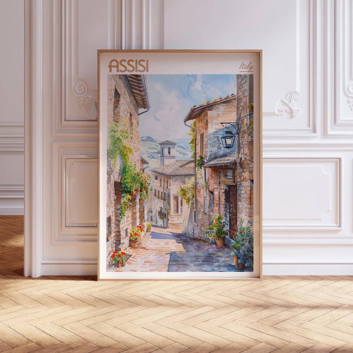 Assisi Italy Watercolor Travel Poster Art Print