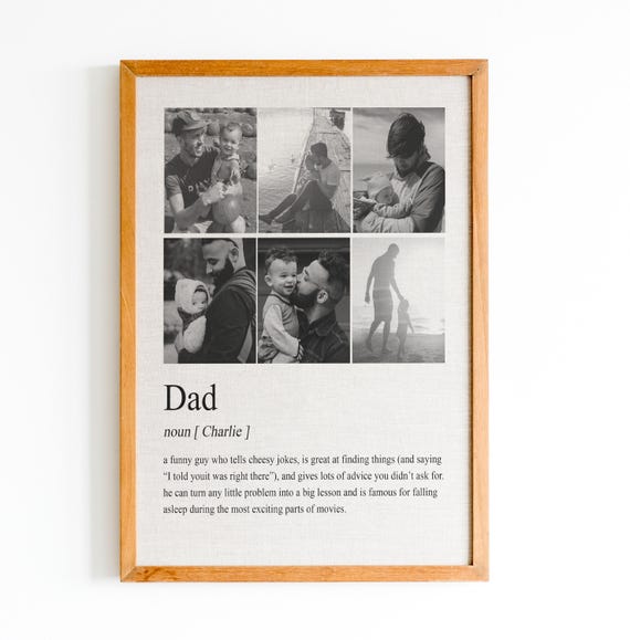 Dad Definition Poster Personalised Fathers Day Gift Custom Photo Gift Fathers Day Gift From Daughter Dad Gift
