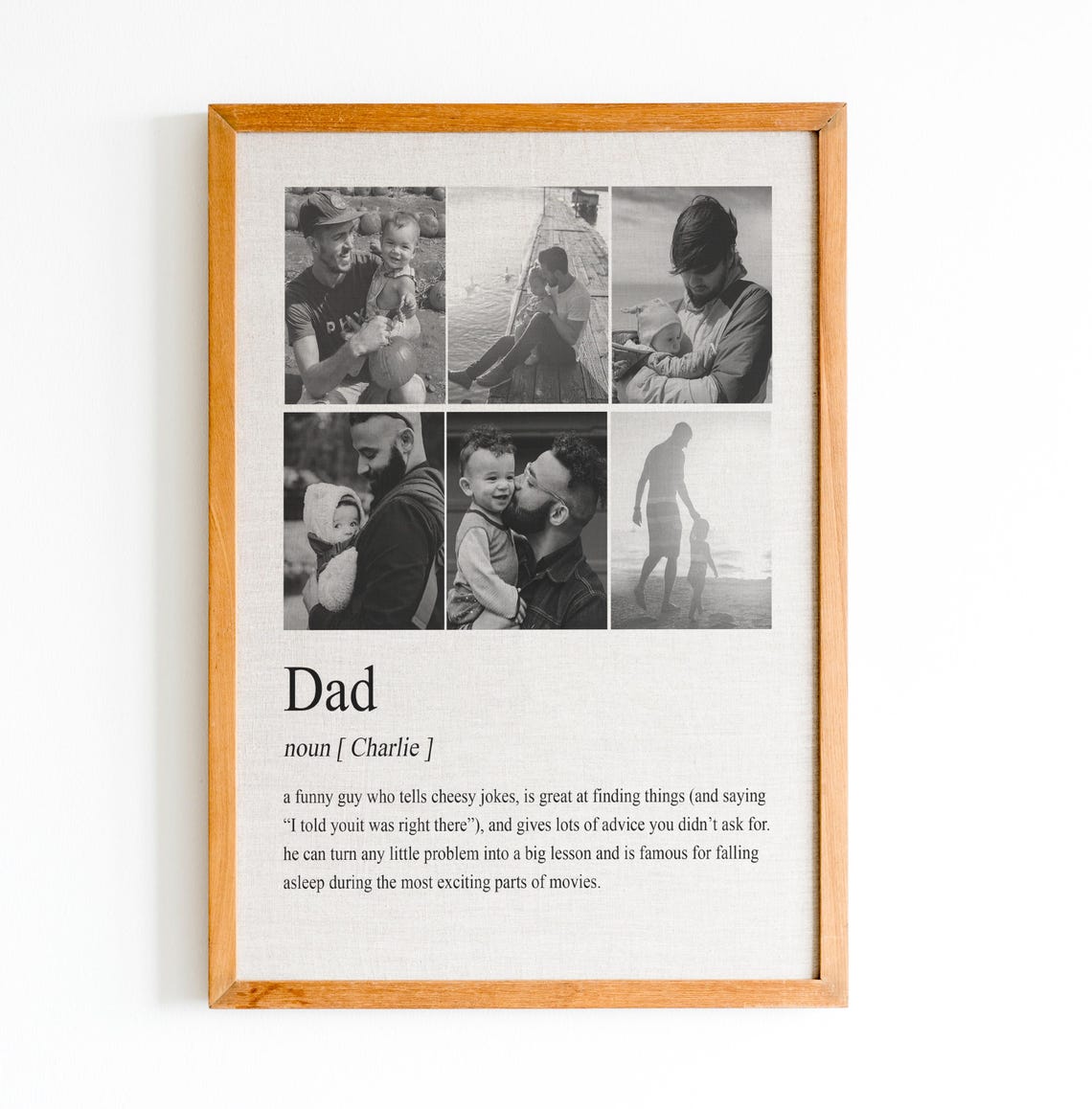 Dad Definition Poster Personalised Fathers Day Gift Custom Photo Gift Fathers Day Gift From Daughter Dad Gift