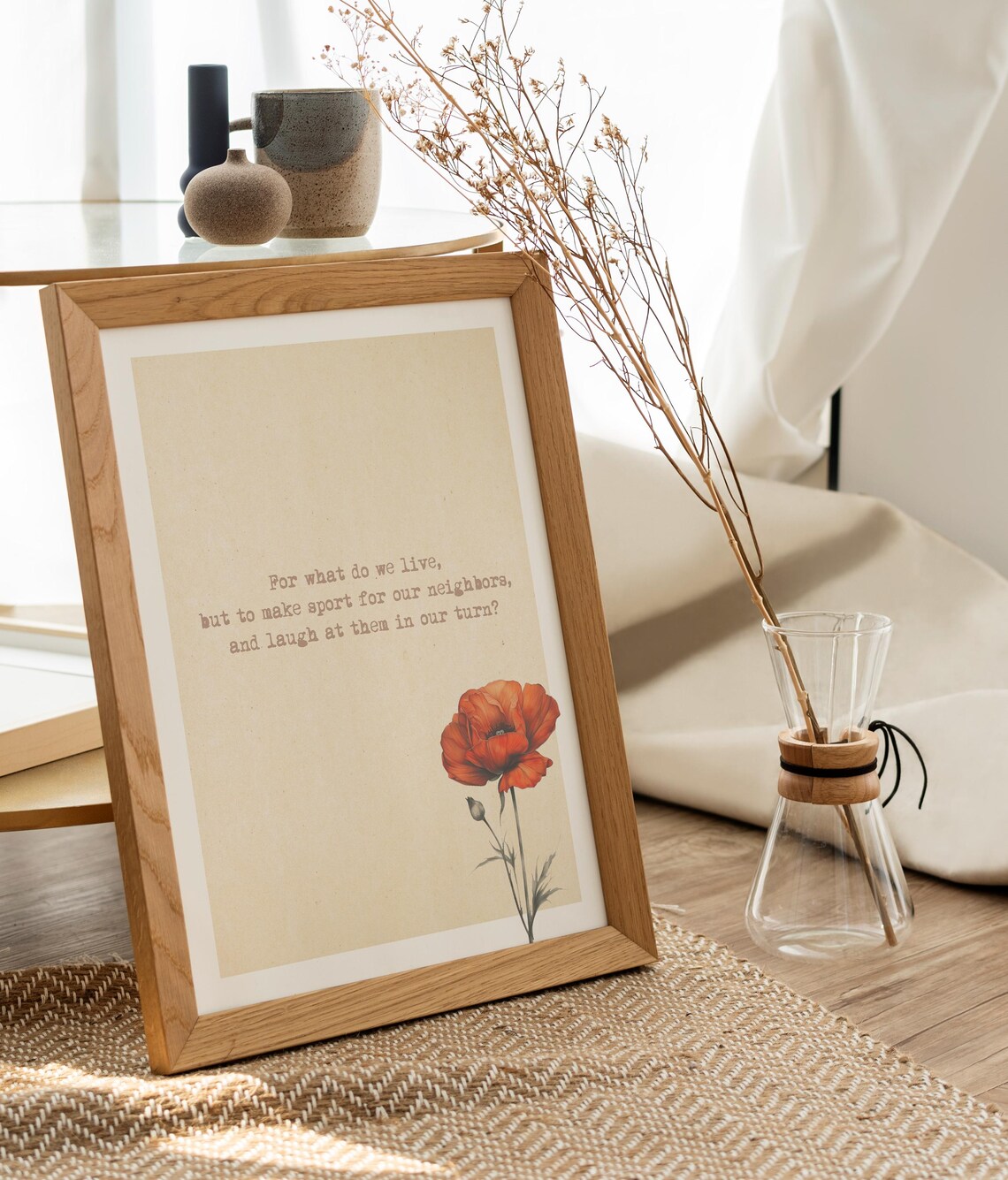 Pride and Prejudice Neighbors Laugh Quote Art Vintage Paper Poppy Poster - Image 2