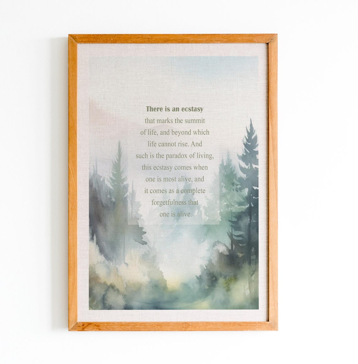 Jack London Call of the Wild Ecstasy Forest Watercolor Poster