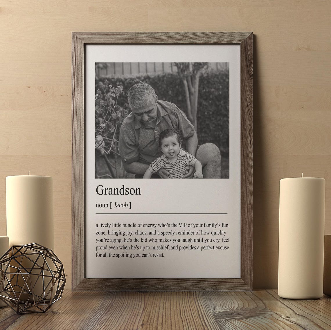 Personalized Grandson Definition Print Wall Art Print Gifts Grandson Print Custom Photos Gift Quote Print Custom Gift - Image 2