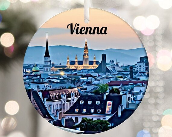 Vienna Austria Christmas Ornament Round Travel Souvenir Keepsake Print