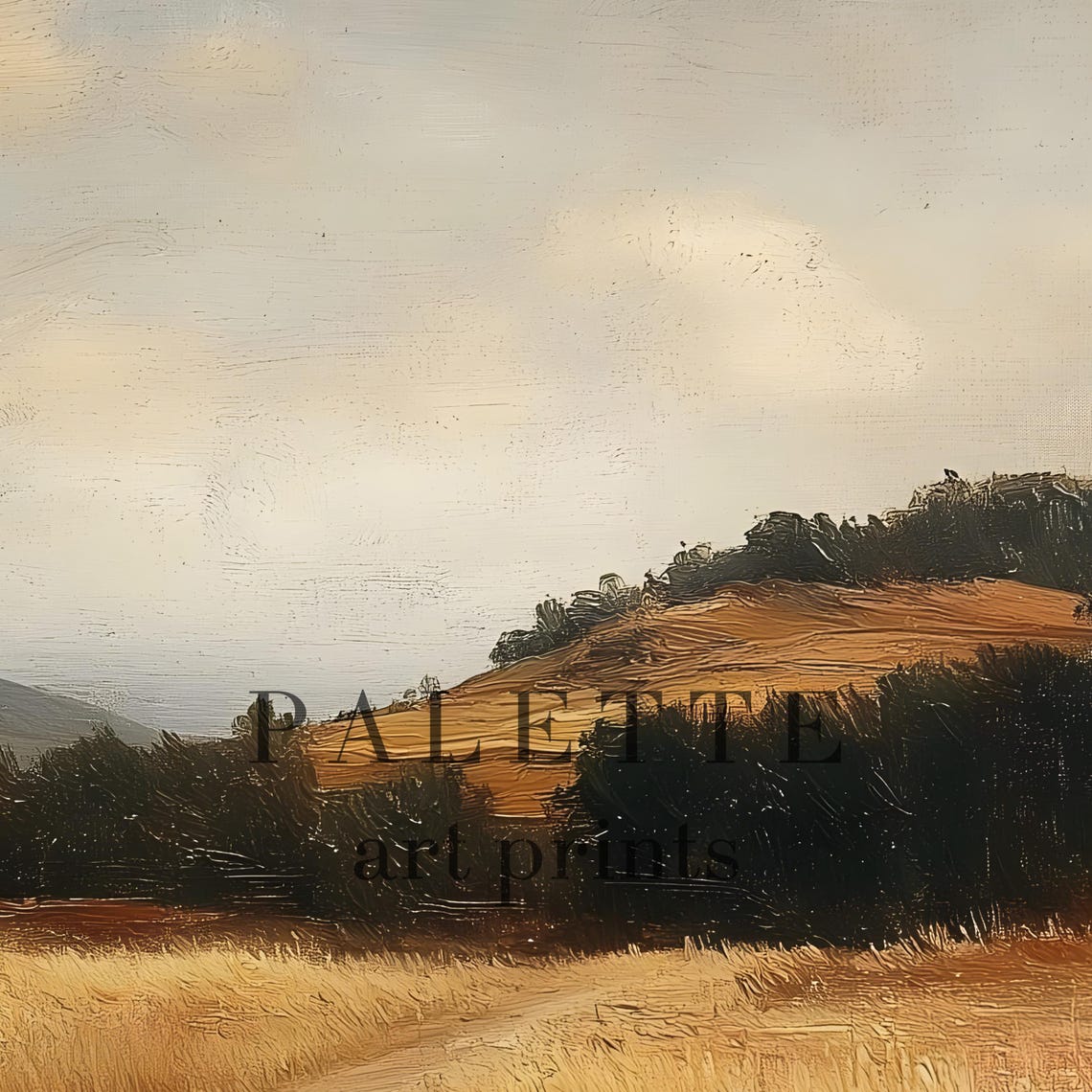 Golden Wheat Field Path Through Autumn Countryside Harvest Poster - Image 2