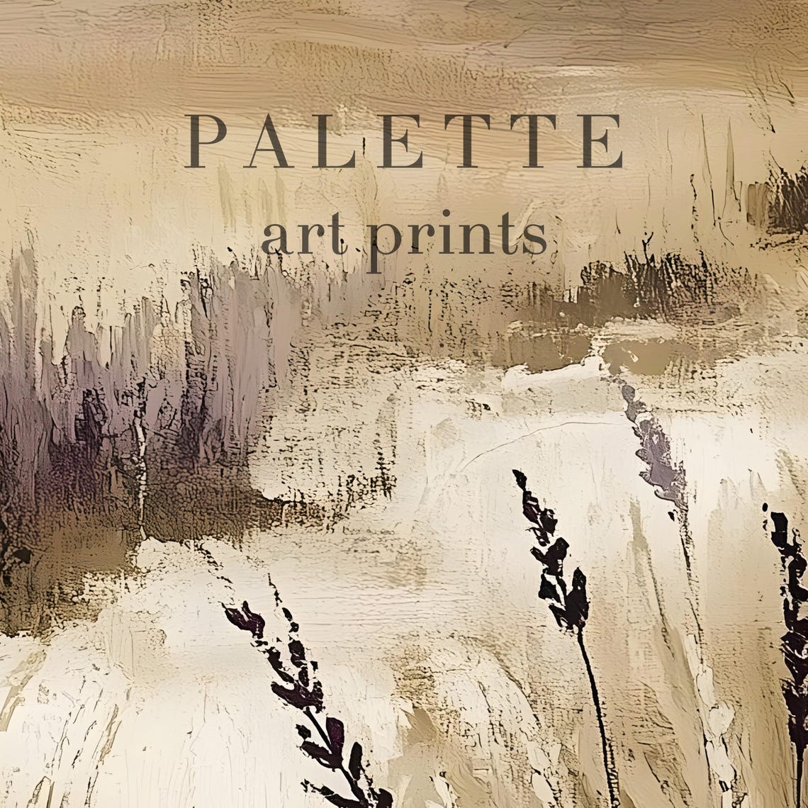 Muted Prairie Path Lavender Grass Minimalist Neutral Art Print - Image 3