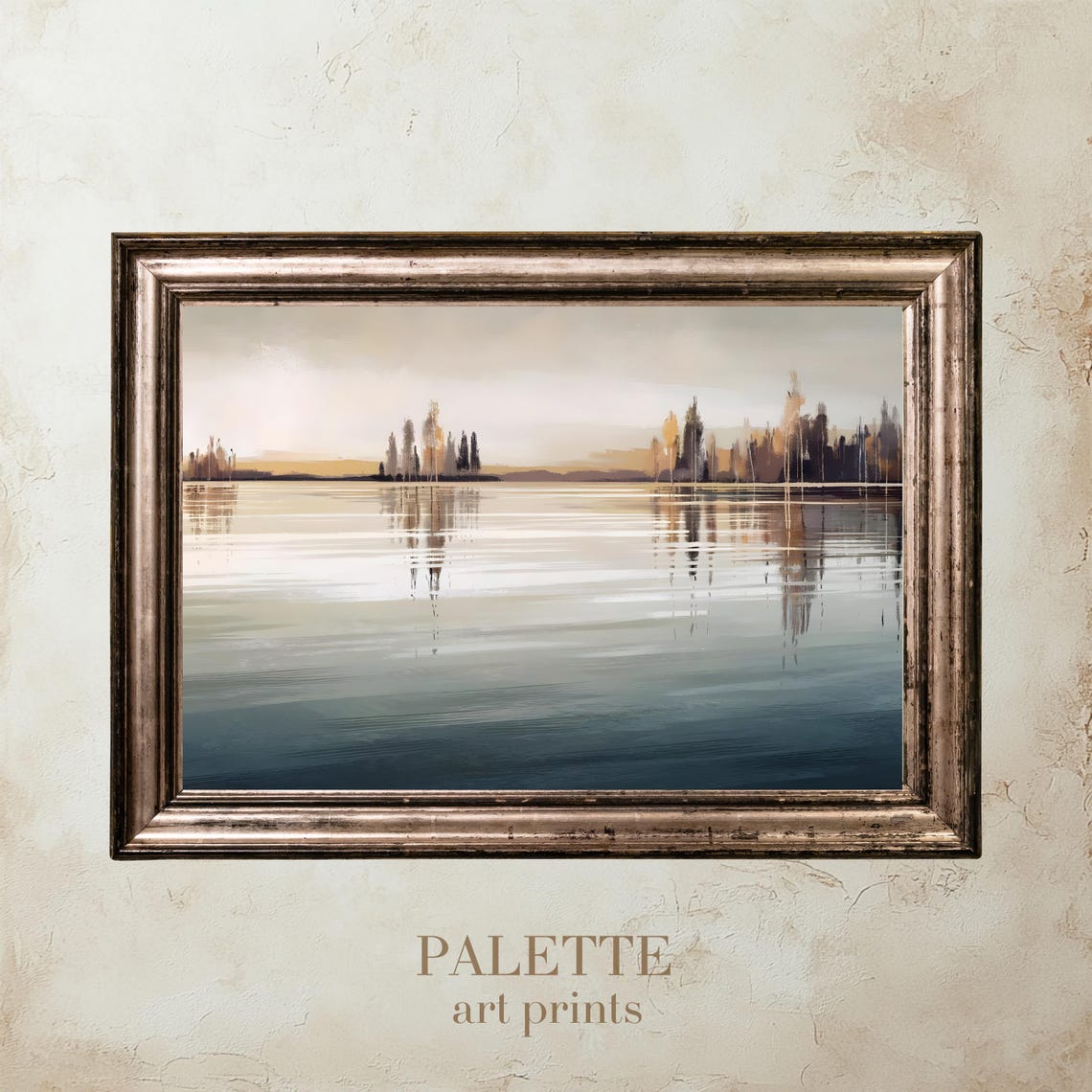 Serene Reflective Lake Trees Impressionist Calm Nature Wall Poster - Image 3