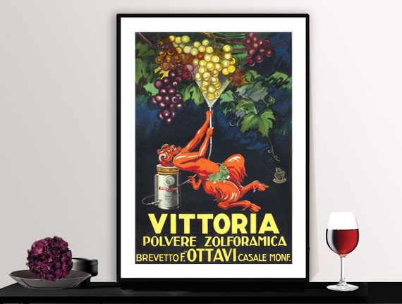 Vittoria Polvere Zolforamica Vintage Fooddrink Poster Beverage Art Gift Idea Wall Decor