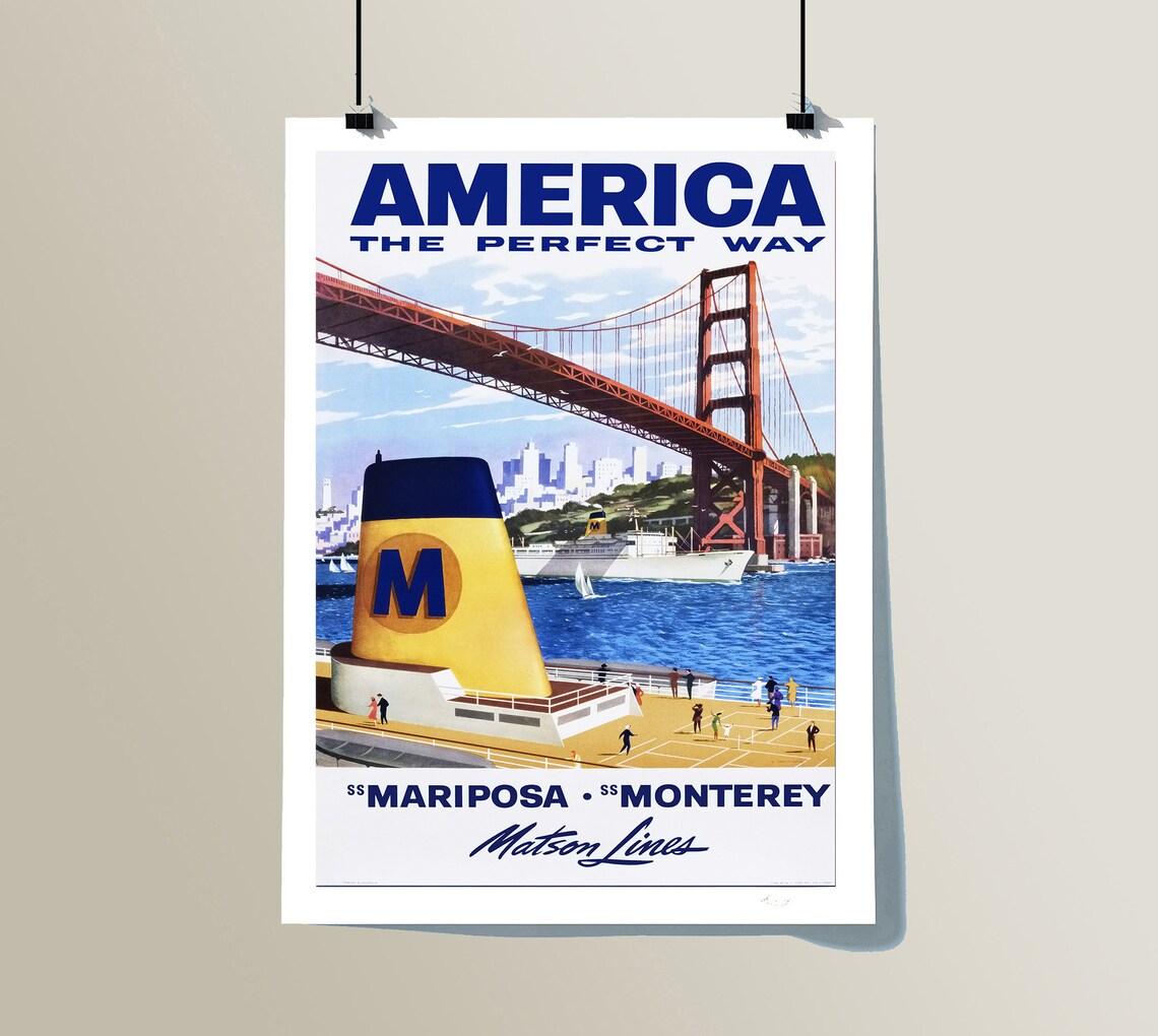 America The Perfect Way Mariposa Monterey Travel Poster - Image 2
