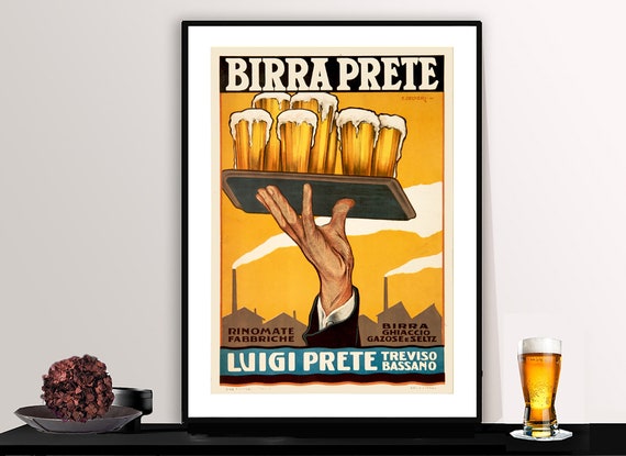 Birra Prete Treviso Vintage Fooddrink Poster Poster Paper Or Print Gift Idea