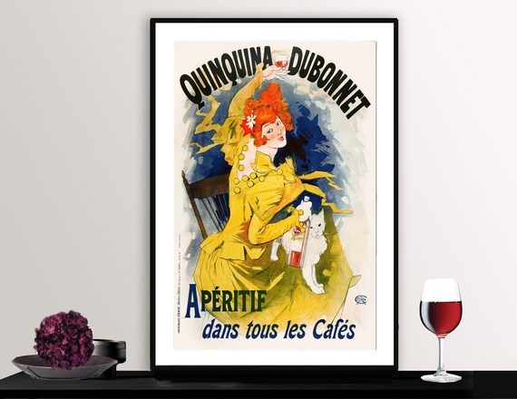 Quinquina Dubonnet Redhead Aperitif Vintage French Poster Art