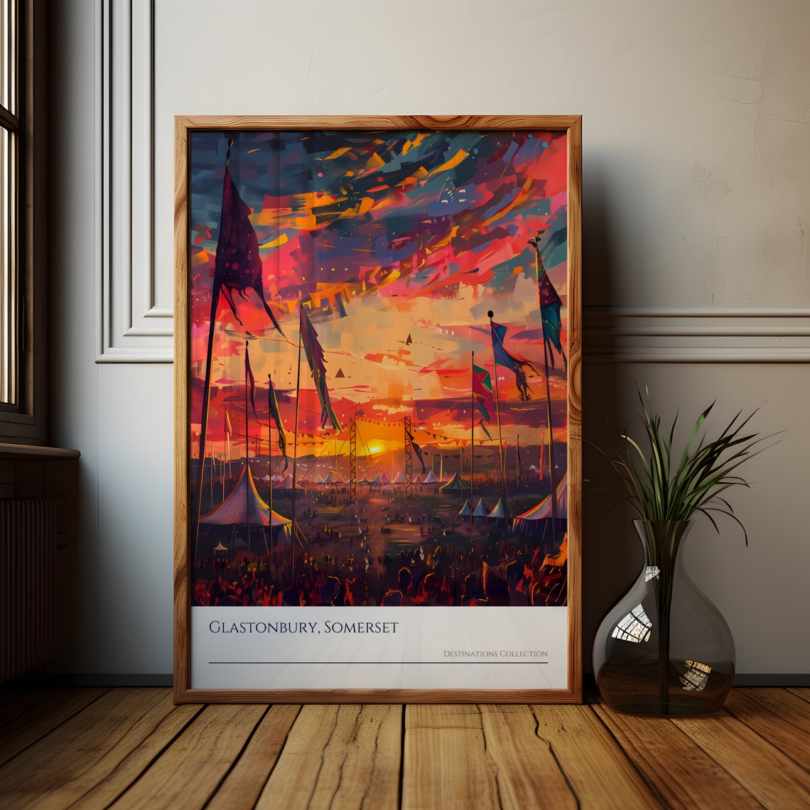 Glastonbury Oil Paint Style Poster Glastonbury Wall Art Festival Souvenir Glasto Festival Artwork Music Memorabilia Music Lover Gift