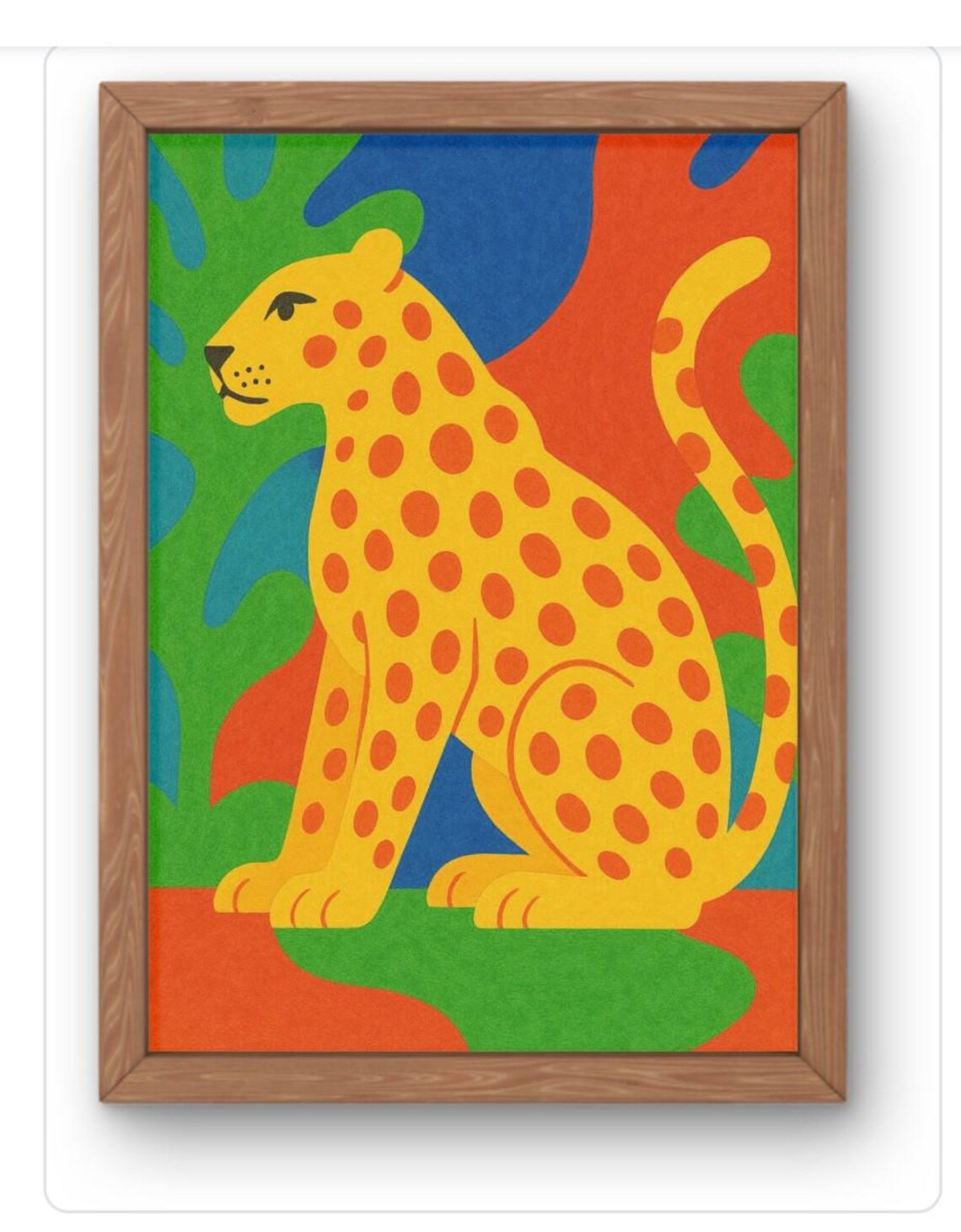 Bold Cheetah Art Print Modern Jungle Inspired Wall Decor In Vibrant Abstract Style Available A5 To A1 Sizes