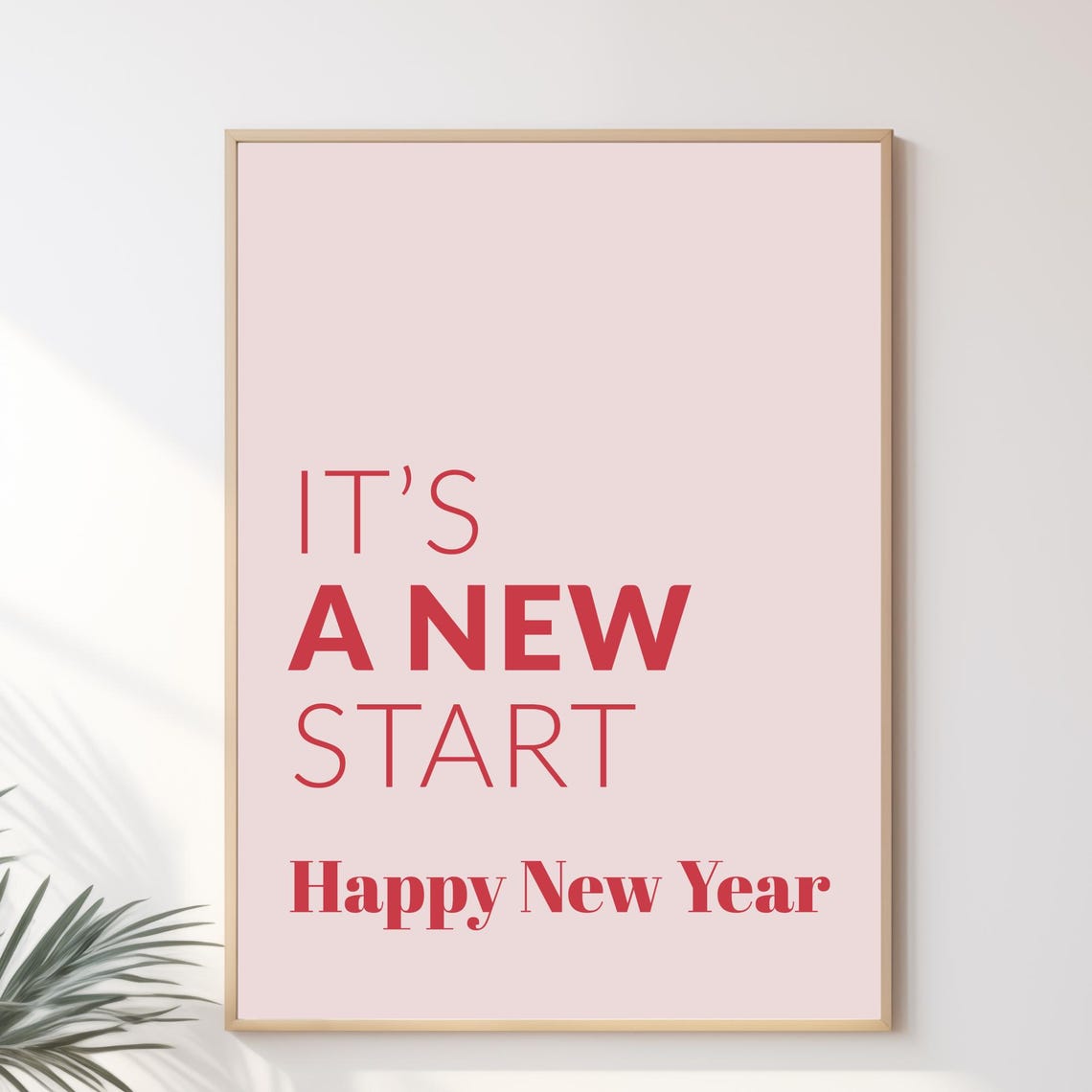 It's A New Start Happy New Year Pink Red Typography Party Poster