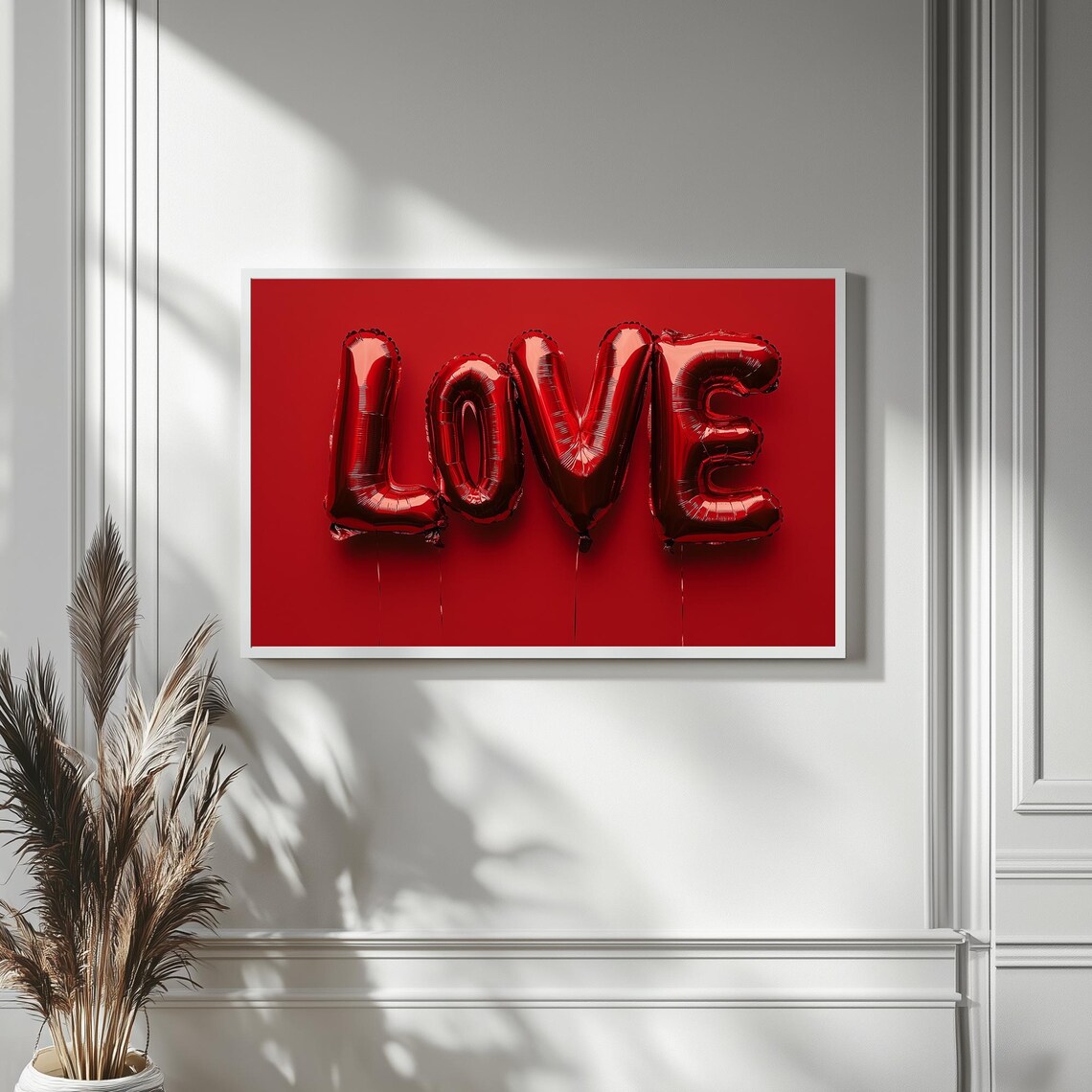 Love Foil Letter Balloons Valentines Day Romantic Art Frame TV Poster - Image 4
