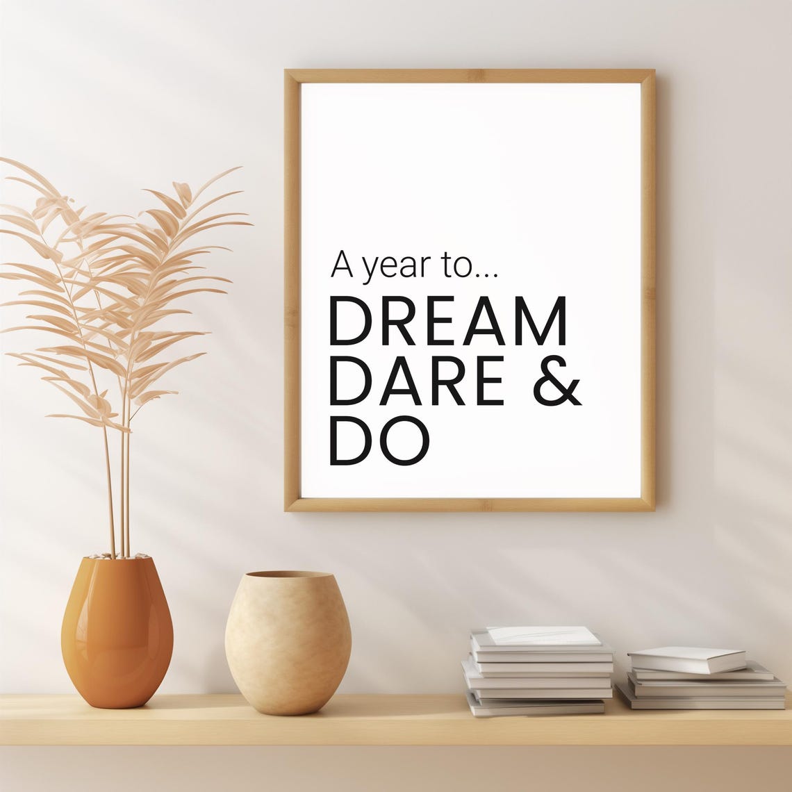 A Year To Dream Dare Do Minimal Black Typography New Year Poster - Image 2