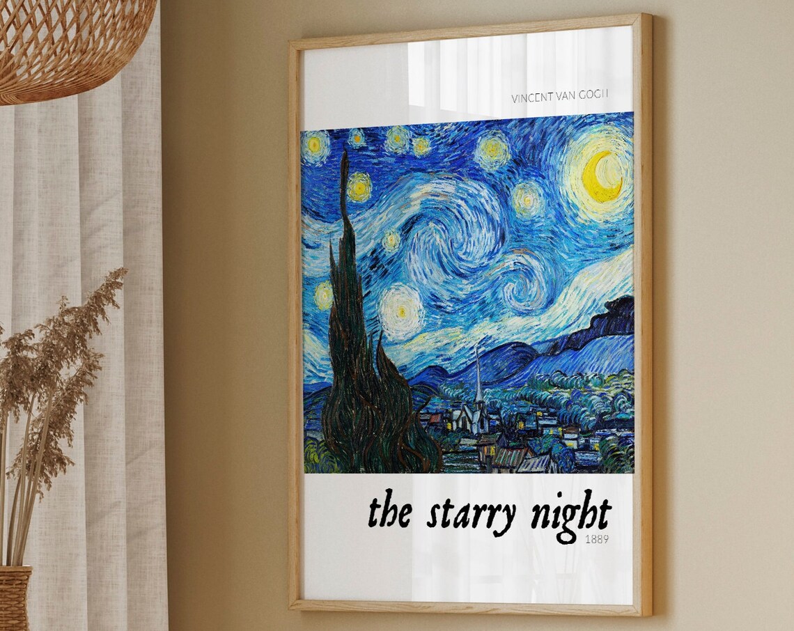 The Starry Night Vincent van Gogh Classic Masterpiece Art Poster