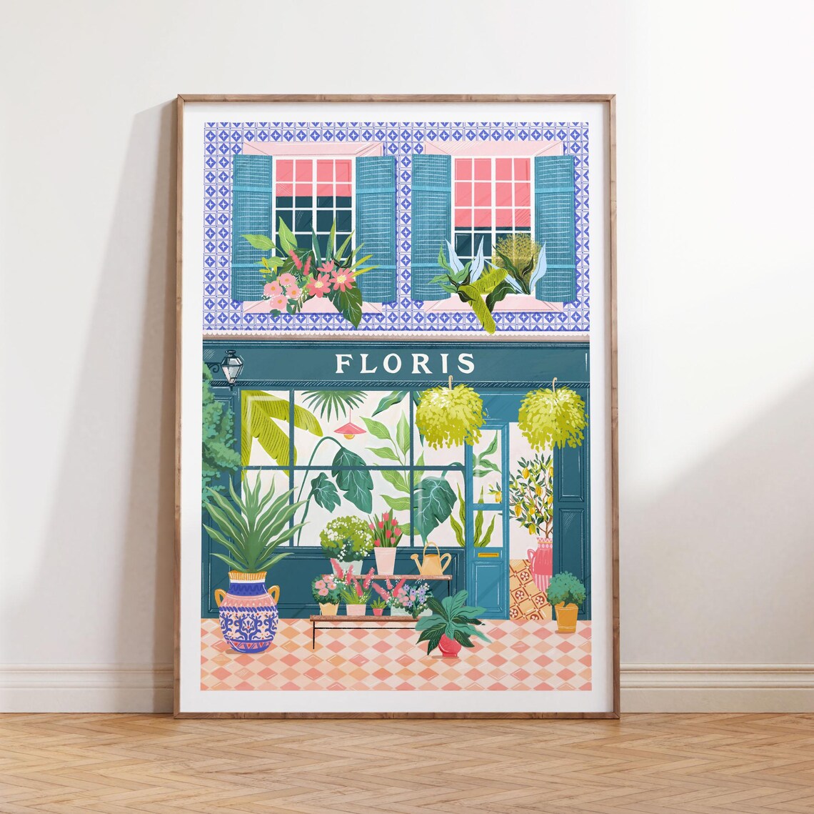 Florist Flower Market Art Print, Floral Wall Art