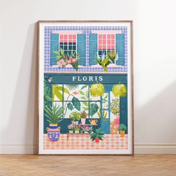 Florist Flower Market Art Print, Floral Wall Art