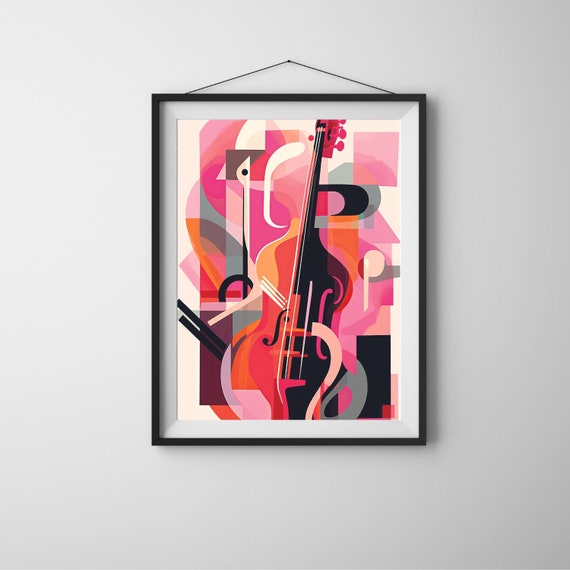 Abstract Music Instruments Wall Art Poster Instrument Print Colorful Modern