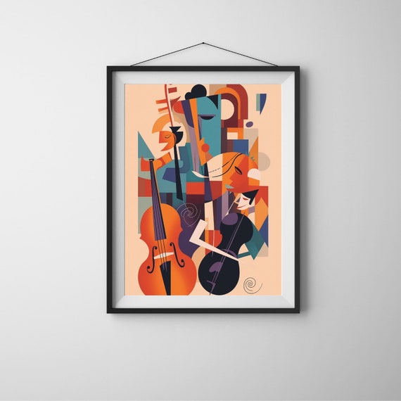 Abstract Music Instruments Wall Art Poster Instrument Print Colorful Modern