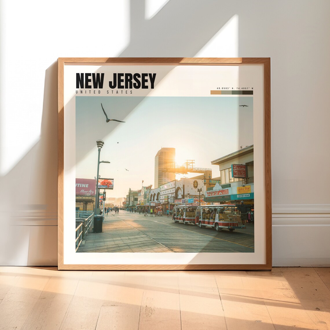 New Jersey Travel Poster, State Wall Art Print