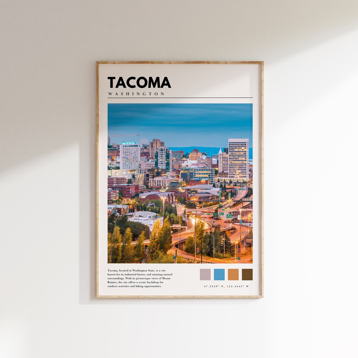 Tacoma Washington Travel Poster, City Wall Art