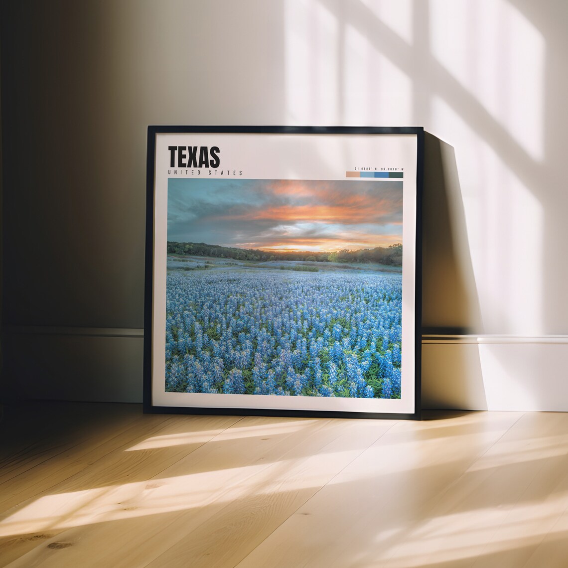 Texas Bluebonnet Poster, Texas Travel Wall Art - Image 3