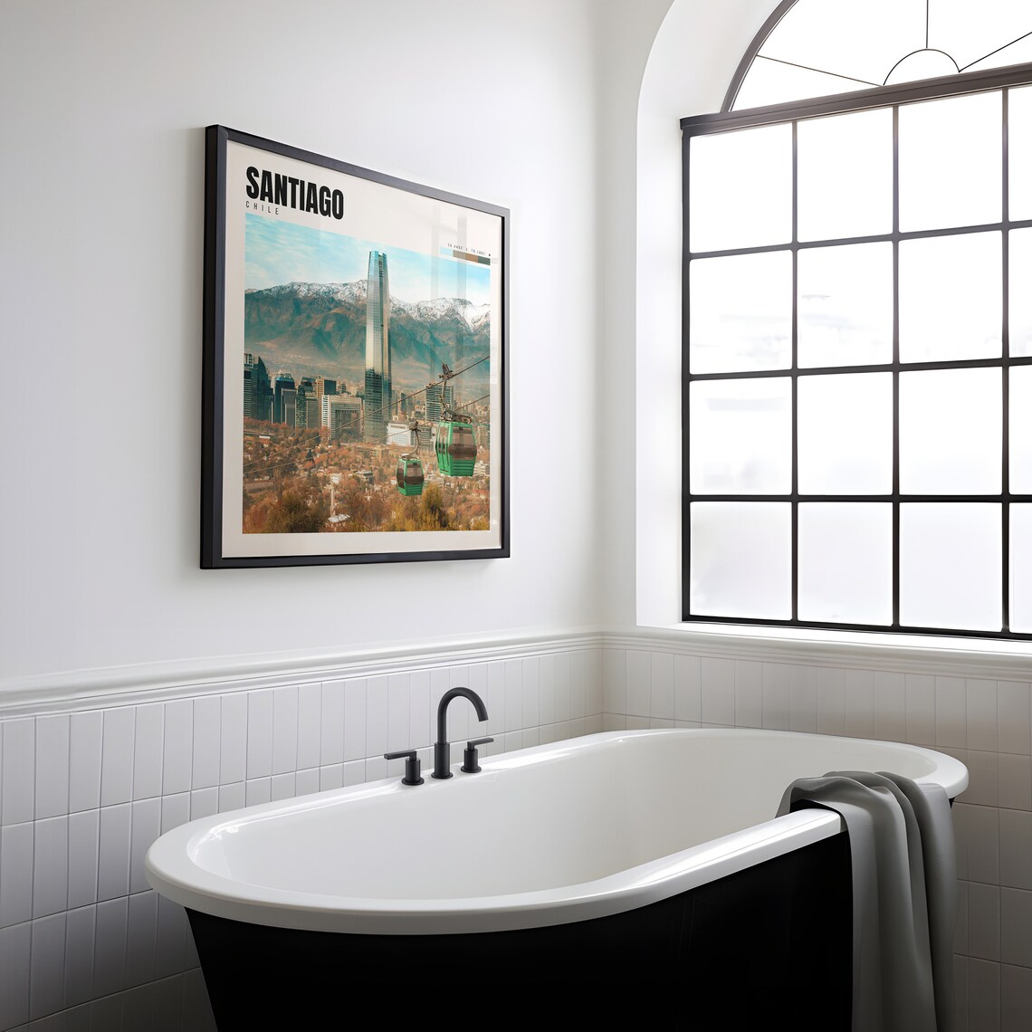 Santiago Chile Travel Poster, City Wall Art Print - Image 2
