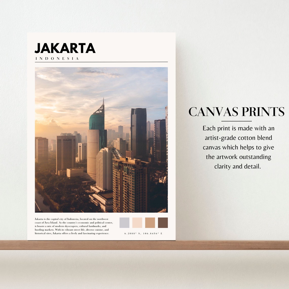 Jakarta Indonesia Downtown Skyline Golden Hour Skyscraper Poster - Image 2