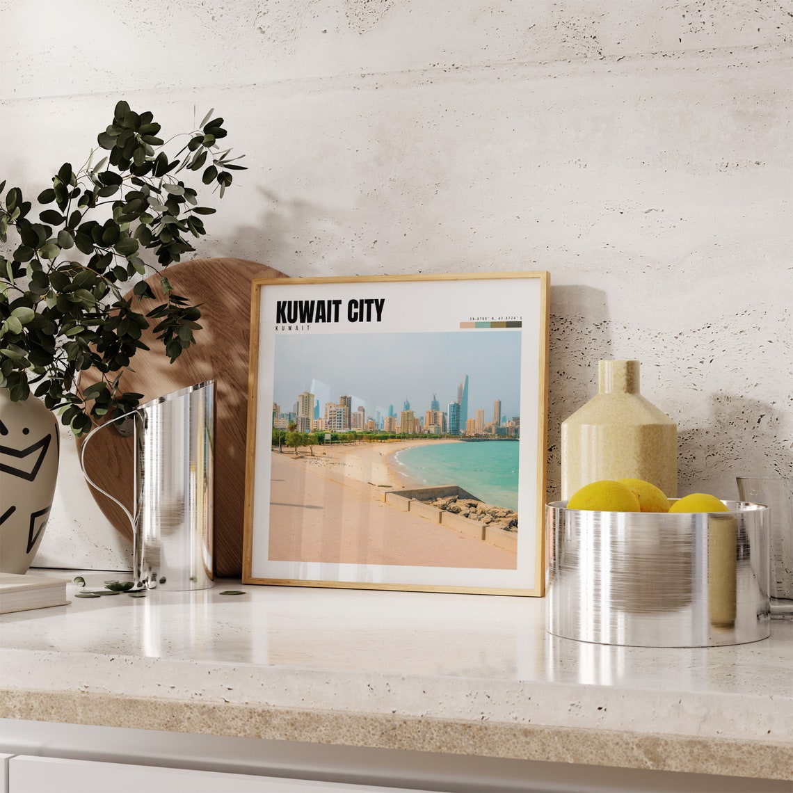 Kuwait City Kuwait Beachfront Skyline Corniche Turquoise Sea Poster - Image 4