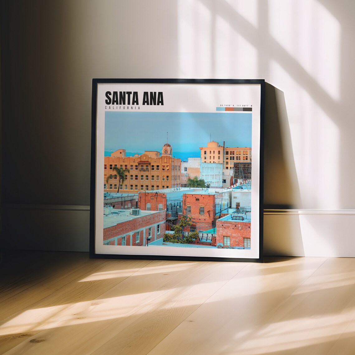 Santa Ana California Historic Downtown Clock Tower Brick Street Poster - Image 3