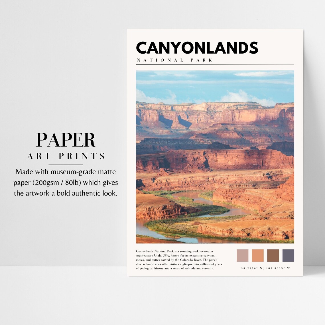 Canyonlands National Park Red Rock Canyon River Sunset Poster - Image 3