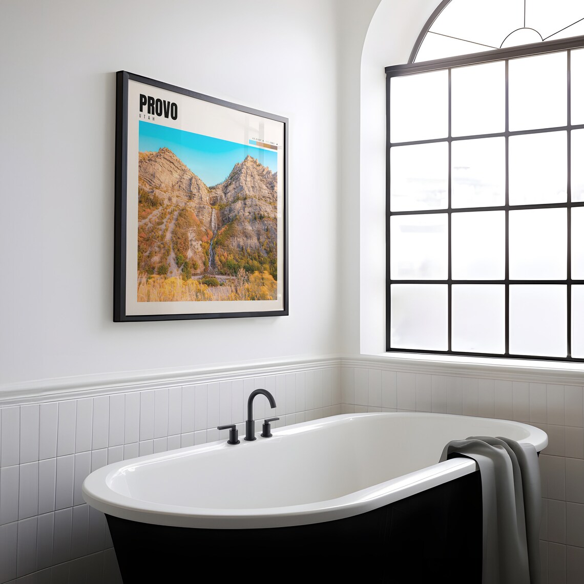 Provo Utah Autumn Canyon Waterfall Golden Foliage Travel Poster - Image 2