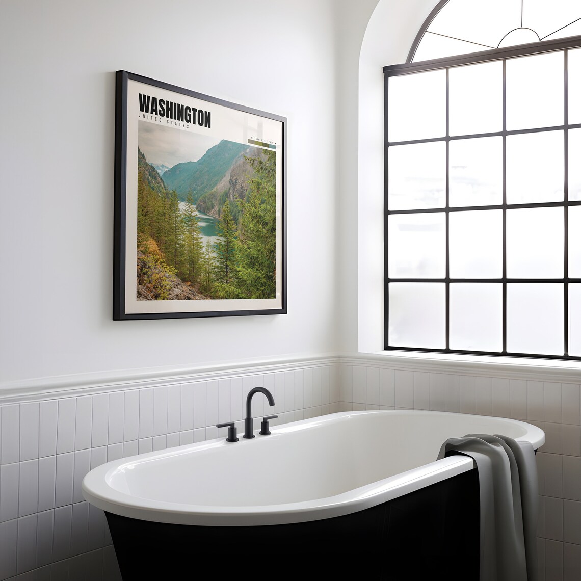 Washington PNW Travel Poster, State Decor Art Print - Image 2