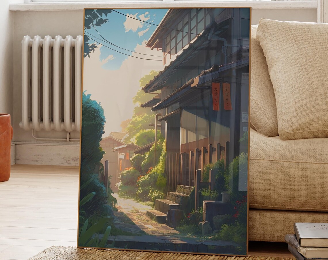 Lofi Anime Cityscape Japanese Aesthetic Art Print