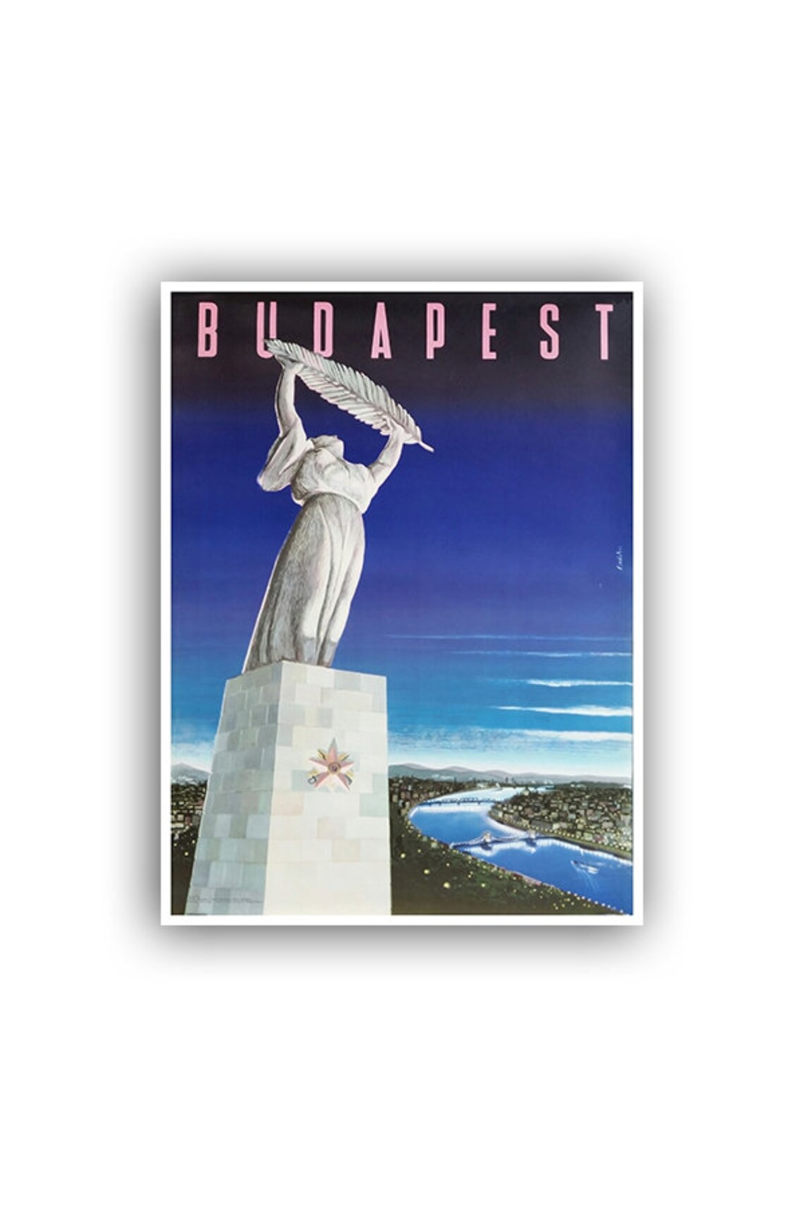 Budapest Hungary Vintage Travel Poster, Retro Gift