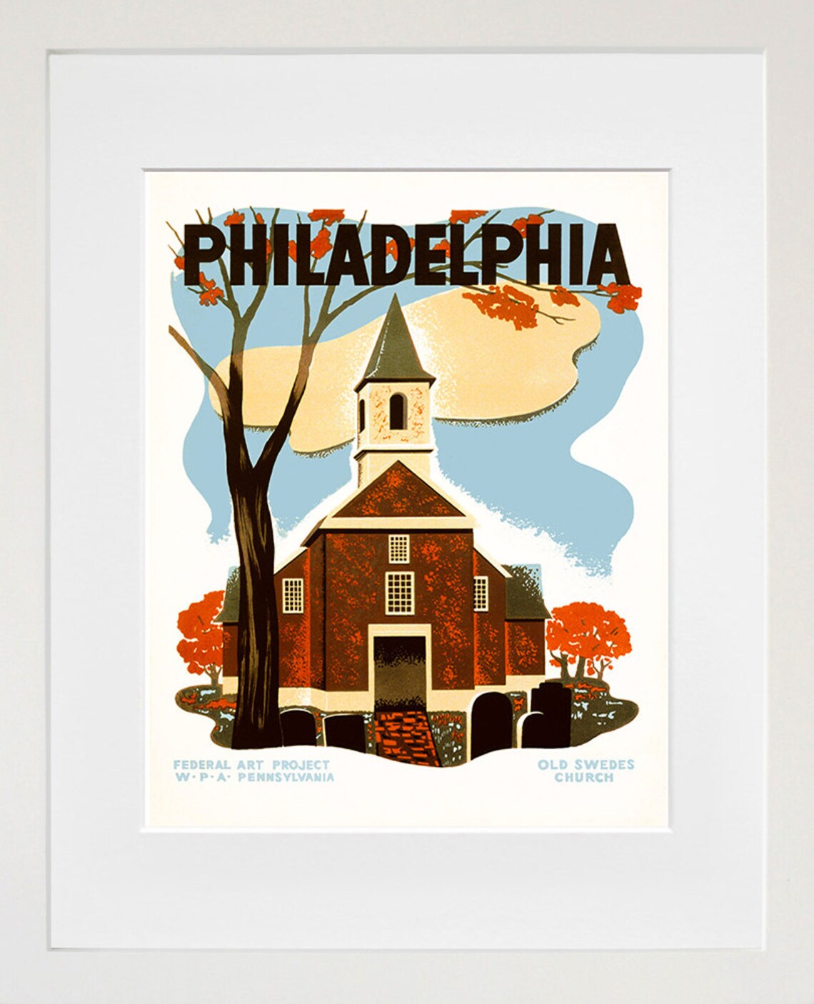 Philadelphia Travel Poster, Retro America Art Print