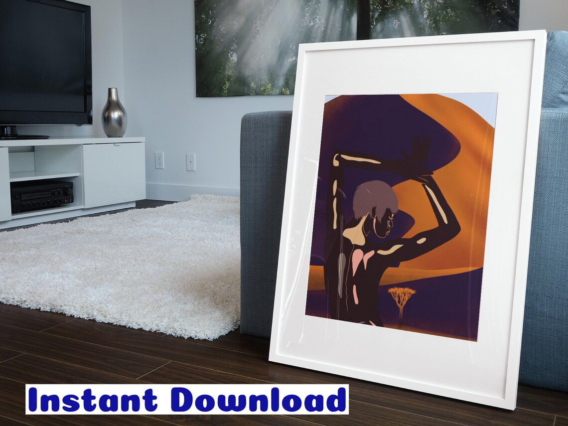 Desert Free African Wall Art, Afrocentric Woman Art - Image 3