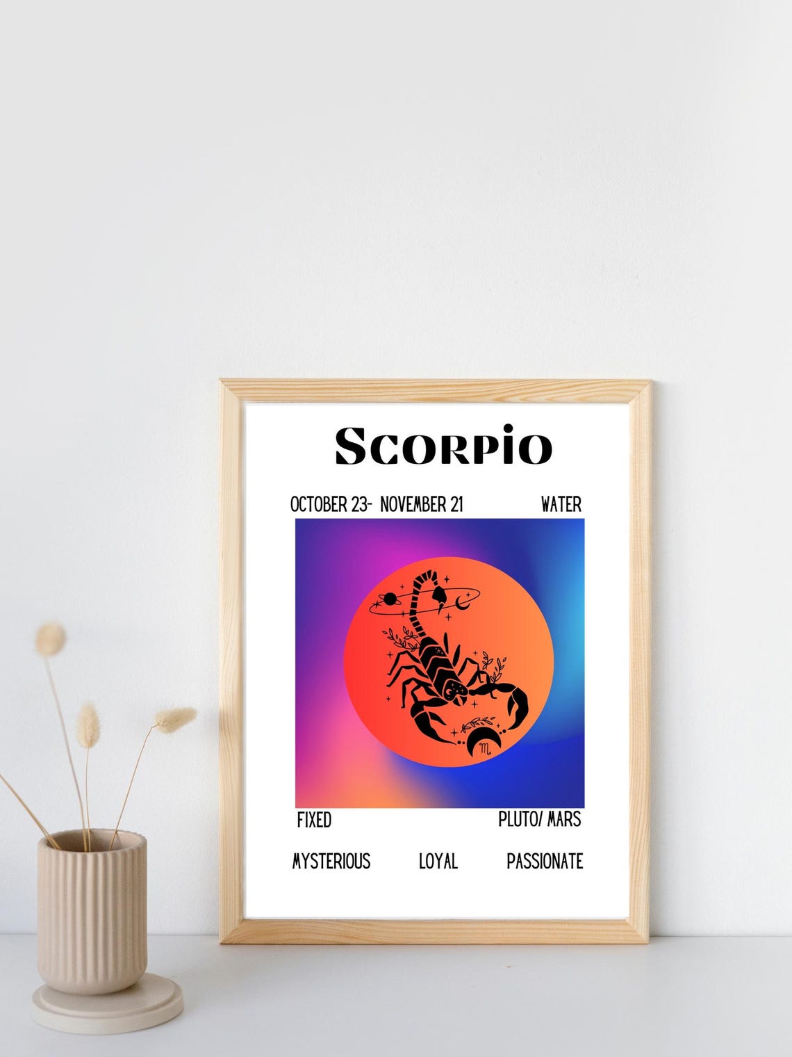 Scorpio Zodiac Sign Traits Dates Gradient Scorpion Art Poster
