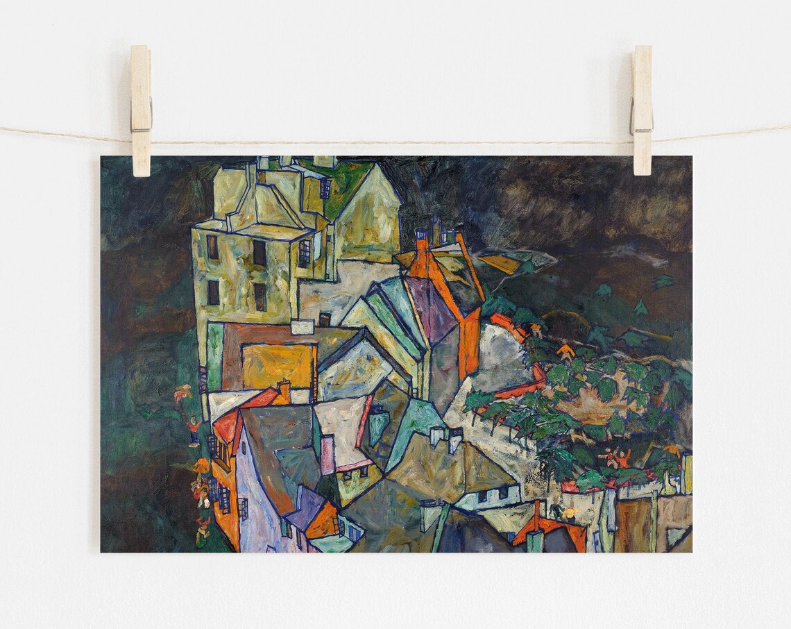 Egon Schiele End Of Town Houses 1913 Expressionist Village Art Poster